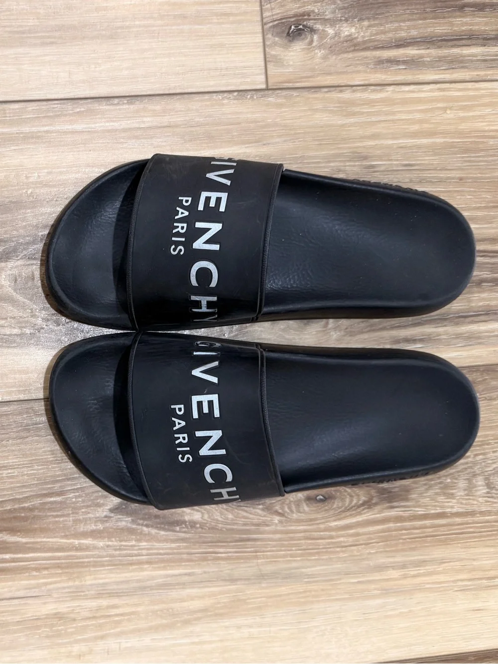 Givenchy Paris Black Rubber Logo Pool Slides Sandals EU 40 w/ Box Dustbag - Picture 5 of 10